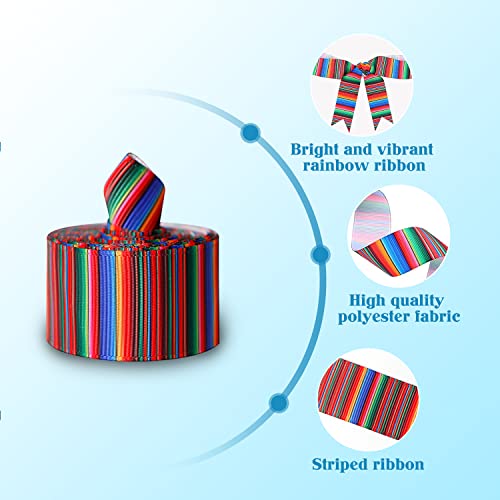 MLURCU Mexican Ribbon Serape Ribbon Fiesta Ribbon 4 Rolls 20 Yards Striped Ribbon for Gift Wrapping Mexican Party Decorations Mexican Costume Sewing Supplies