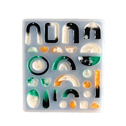 Aemoe DIY Earring Resin Molds Jewelry Casting Molds for Beginners, Silicone Pendant Mould Resin Molds Handmade Craft Mould for DIY Women Earrings, Resin Jewelry, Pendant Craft Tool (SC0011)