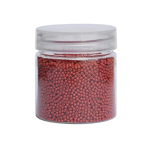 BALABEAD 3mm Round Size Almost Uniform Seed Beads About 4600pcs /110 Grams in Box Opaque Coffe Color Seed Beads Size 8/0 Glass Craft Seed Beads for Jewelry Making (Coffe)