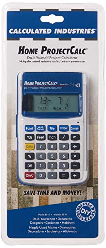 Calculated Industries 8510 Home ProjectCalc Do-It-Yourselfers Feet-Inch-Fraction Project Calculator | Dedicated Keys for Estimating Material Quantities and Costs for Home Handymen and DIYs , White Small