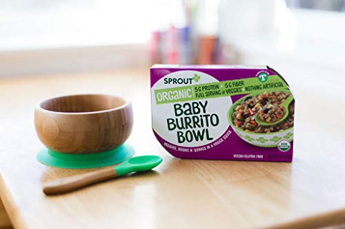 Sprout Organic Baby Food, Toddler Meals, Veggie Burrito Bowl with Beans & Quinoa, 5 Oz Bowl (8 Count)