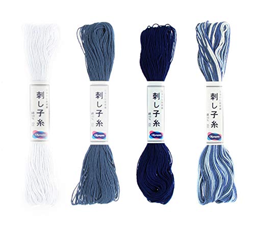Olympus Sashiko Thread 20m Skein Color Bundles (Traditional: 52-01-10-18)