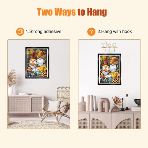 MXJSUA Diamond Painting Frames for 12x16in/30x40cm Diamond Painting Canvas, Magnetic Self-adhesive Diamond painting Frames for Diamond Painting Pictures, Wall Gallery Frame with 3 Hooks, Black 1 Pack