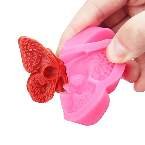 3D Skull Butterfly Resin Molds, Suitable for Candy, Chocolate, Soap Making, Mini Silicone Mold