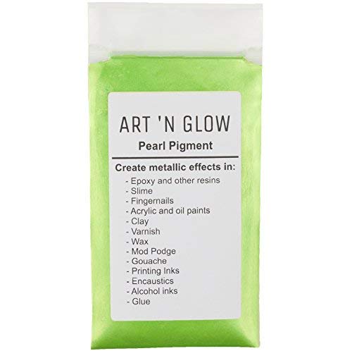 Mica Pearl Pigment Powder (Apple Green) - (.88 Ounce/25 Grams) - 10+ Colors Available