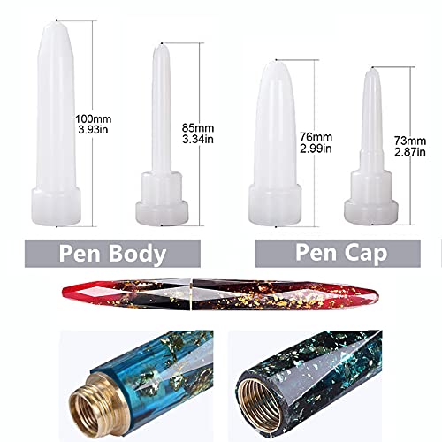 Tino Kino Resin Fountain Pen Molds Kit Epoxy Casting Molds Pen Silicone Molds with 3Pcs Fountain Pen Refills for DIY Pen,Teacher Student Gift