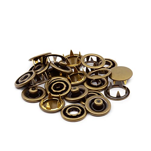 Dritz 981-38 Heavy Duty Snap Fasteners, Antique Brass, Size 24 (5/8-Inch) 6-Count