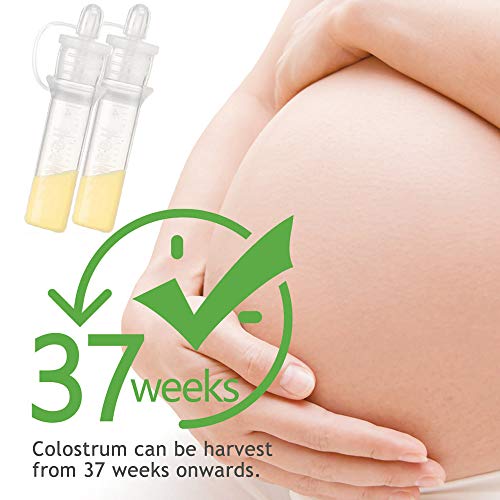 haakaa Colostrum Collectors for Breastfeeding Moms to Collect Store and Feed Colostrum, 0.1oz/4ml, 2pcs