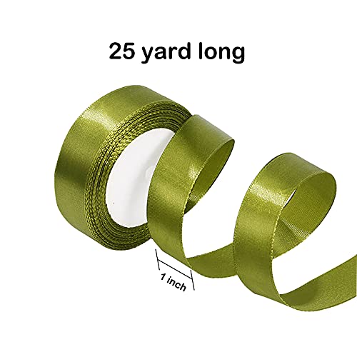 400 Yard Satin Ribbon Single Face 16 Solid Color Fabric Satin Ribbon Set,25 Yard per Roll in 1 Inch Wide,16 Rolls,Assorted Ribbon Perfect for Gift Wrapping/Christmas/Wedding Favors/Party Decoration