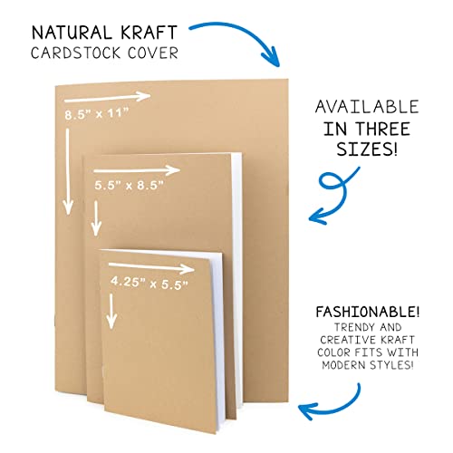 Hygloss Kraft Blank Books, Unlined Notebooks for Journaling, Sketching, Writing, 24 White Pages, 8.5 x 11-Inch, 10 Books