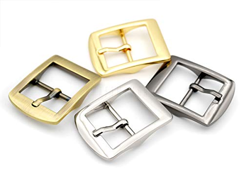 CRAFTMEMORE 4pcs 1 Inch Single Prong Belt Buckle Square Center Bar Buckles Leather Craft Accessories SC36 - Pick Color! (1 Inch, Gunmetal)