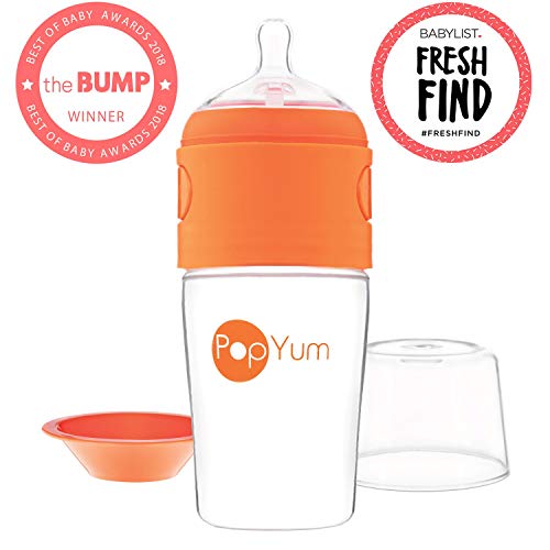 PopYum 9 oz Orange Anti-Colic Formula Making/Mixing/Dispenser Baby Bottle (with #2 Nipple)