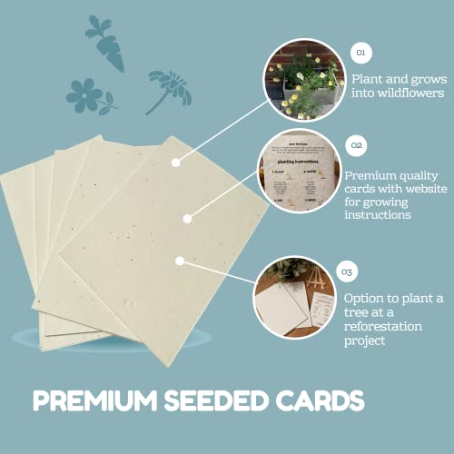 A4 & A5 Plantable Seed Paper / Card - Eco Friendly Print at Home Craft Paper with Wildflower Seed Mix (A5)