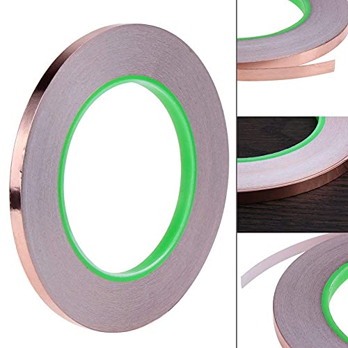3 Pack Copper Foil Tape with Conductive Adhesive,3 Sizes Copper Tape Double-Sided for EMI Shielding,Paper Circuits,Electrical Repairs,Grounding(6/8/10mm)