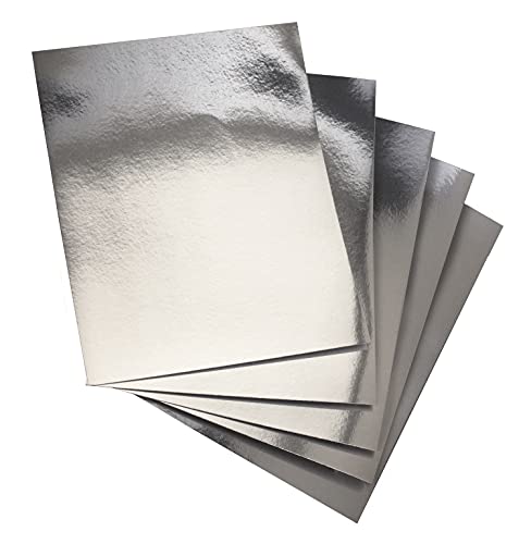 Hygloss, Silver Metallic Foil Board Card Stock Sheets, Arts & Crafts, Classroom Activities & Card Making, 100 Pack, 8.5 x 11-Inch, 8.5" x 11", 100 Count