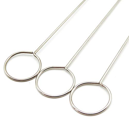Needle Hook, 4 Pcs Stainless Steel Latch Hook Supplies, 2 Sizes Tongue Crochet Tool, Sewing Loop Hook with Latch DIY AccessoriesBent Latch Crochet (26.5cm, 16.5cm)