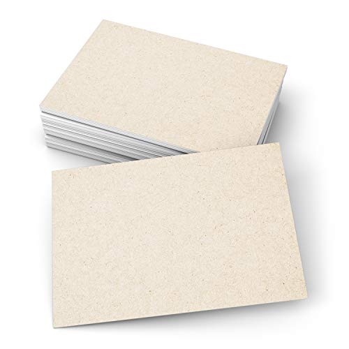 321Done 3.5 x 5 Small Rustic Cards (Set of 50) - Thick, Heavy, Kraft Tan Color Card Stock to Make Your Own Note, Index Cards - Writing, Painting, Paper Craft, Stamping - No Envelopes - Made in USA