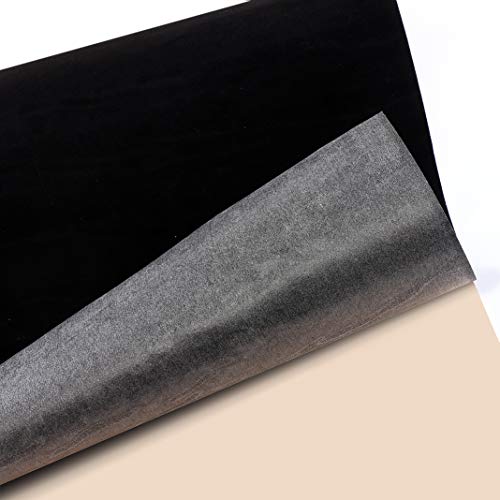 Mesheshe 2PCS Self Adhesive Felt Fabric, Soft Velvet Drawer Liner, DIY Velvet Fabric for Art & Crafts, Jewelry Box Felt Liner, Solid Color Felt Wallpaper (14.6" x 39.4", Black)