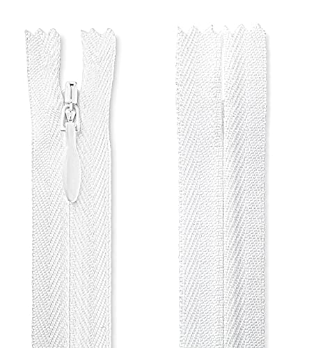 7 inch Invisible Zipper White Non Separating Zipper Nylon White Zipper Crafts 7” Zipper for Sewing