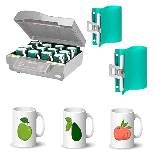 KISEER 2 Pack Sublimation Silicone Mug Wrap 11OZ 3D Silicone Mug Cup Clamp for Mugs Printing