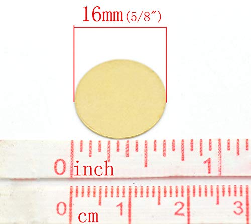 100 Brass Round 5/8 Inch Thin Metal Stamping Blanks 16mm Diameter Circle Brass Discs