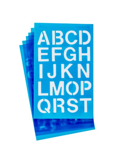 C-THRU Westcott LetterCraft Stencil, Helvetica Font, 3/4-Inch and 1-Inch Characters (SH134/15844)