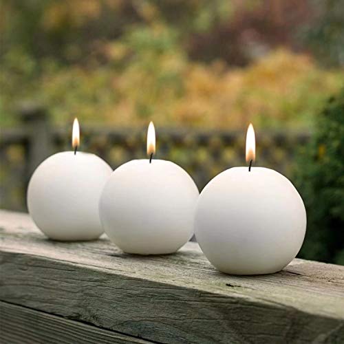 MILIVIXAY Sphere Candle Molds Durable Plastic Ball Molds for Making Candles Classic Round Mold -Diameter:2.95 inch.