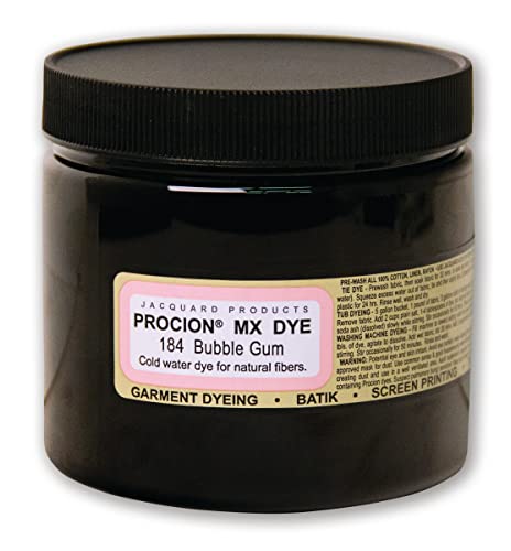 Jacquard Procion Mx Dye - Undisputed King of Tie Dye Powder - Bubble Gum - 8 Oz - Cold Water Fiber Reactive Dye Made in USA
