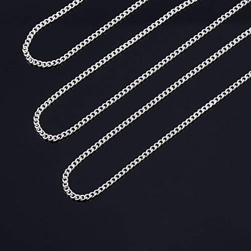 33 Feet Bulk Silver Curb Link Chain Spool for Jewelry Making Kit with 4mm Jump Ring and Lobster Clasps for DIY Necklace Chains