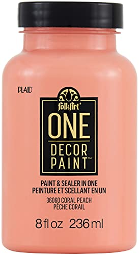 FolkArt 36060 One Décor Paint, 8 oz, Coral Peach, 8 Fl Oz (Pack of 1)