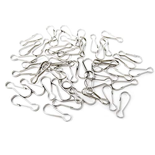 Honbay 50PCS 25mm 1" Metal Spring Hooks Snap Clips for Lanyard, Zipper Pull, ID Card, Key Chain, Plant Hanger, etc (25mm)