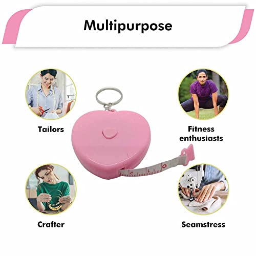 Measuring Tape - Body & Fabric Measure Tape for Sewing, Seamstress, Tailor, Cloth, Waist, Crafting, Fitness-Retractable, Dual Sided Multipurpose Metric Tape 60 inches