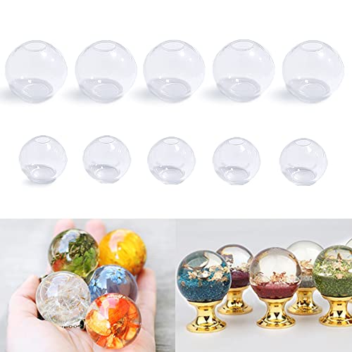 RESINWORLD 10Pcs 1.7'' 1.3'' Resin Knob Molds, Small Clear Silicone Sphere Molds, Orbs/Ball Silicone Molds for Epoxy Resin Casting, for Resin Pull Knob, Jewelry Making