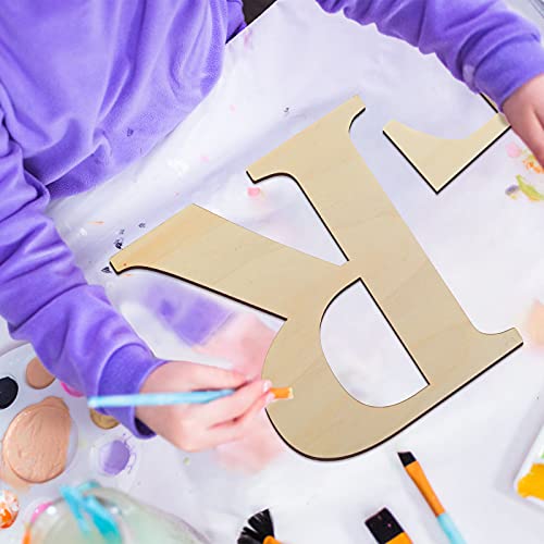 12 Inch Unfinished Wooden Letters Wood Letters Sign Decoration Wooden Decoration for Painting, Craft and Home Wall Decoration (Letter R)