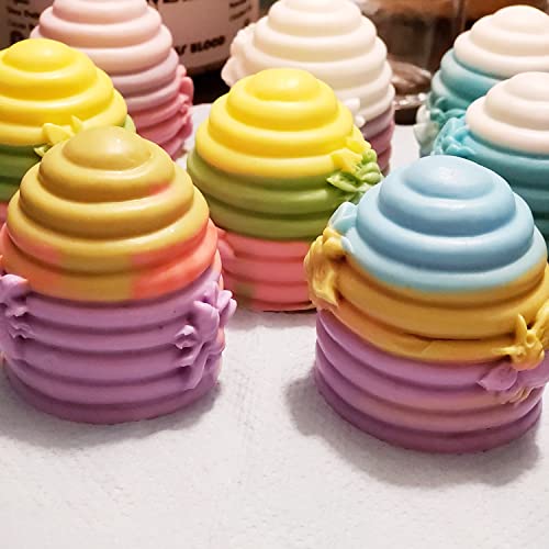 Honbay 2PCS 3D Silicone Bee Honeycomb Candle Molds Beehive Silicone Mold for Homemade Beeswax Candle Soap Hand Lotion Bars