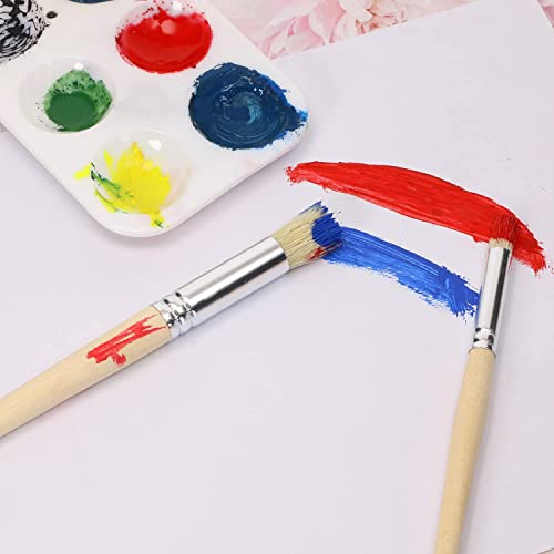 Exceart Wooden Stencil Brushes Natural Stencil Bristle Brushes Professional Paint Brushes Round Pointed Tip Nylon Hair Wooden Handle Painting Brushes for Acrylic Watercolor Oil Painting 6pcs