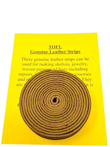 TOFL Genuine Top-Grain Leather Strap | 72 Inches Long | 5/8 Inch Wide | 1/16 Inch Thick (4-5 oz) | 1 Leather Strip for DIY Arts & Craft Projects, Clothing, Jewelry, Wrapping | Burgundy