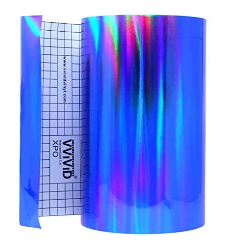 VViViD Blue Holographic Chrome DECO65 Permanent Adhesive Craft Vinyl 15 Feet x 12 Inches Roll