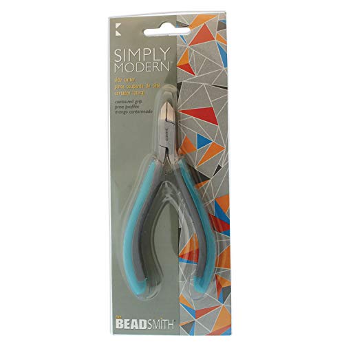 The Beadsmith Simply Modern Side Cutter, 4.5 inches (114mm) with polished steel head, PVC grip handles and double-leaf springs, tool for jewelry making