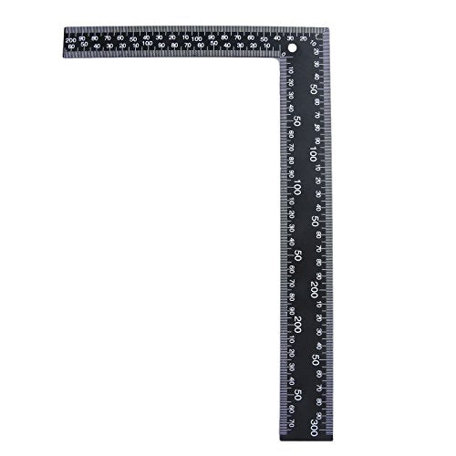 Mtsooning Steel Square, 8inch x 12inch Black L Ruler for Carpenter Framing DIY Leather Handmade Sewing Measuring Layout Tools