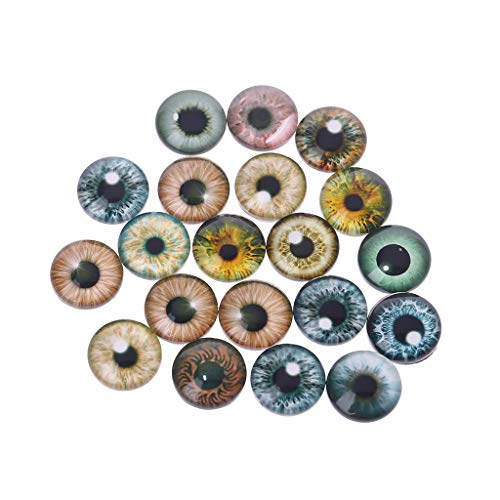 20Pcs Round Glass Dragon Eye Glass Doll Eyes Animal DIY Crafts Eyeballs for Dinosaur Eye Accessories Jewelry Making Handmade 8mm/12mm/18mm