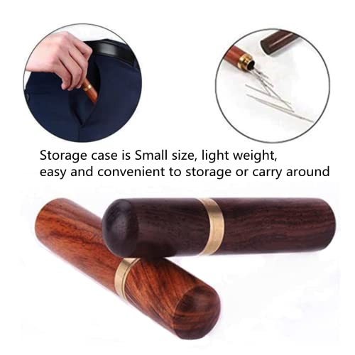 APZDFGIFCD 3 Pcs Sewing Needles Holder Storage Case,Versatile Wooden Needle Case, Sewing Needles Holder Storage Case Wood Box Hand Crafts Knitting Toothpick Holder