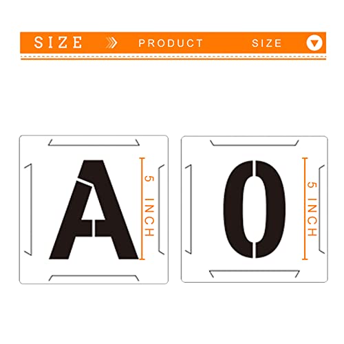 5 Inch Large Letter Stencils and Number Stencils for Painting on Wood 62Pcs, Alphabet Art Craft Stencils,Reusable Plastic Stencils for Wood Signs, Wall, Fabric, Chalkboard, Signage,DIY School Projects