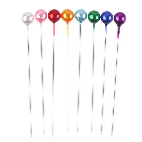 CCINEE 1000PCS Multicolor Straight Pins Quilting Pearl Sewing Pins Head Pins for Wedding and Other Crafts Making