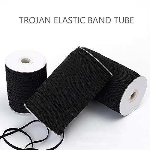 Black Braided Elastic Band for Sewing, 200 Yards 1/8 Inch Elastic Cord/Elastic Rope - Heavy Stretch Knit Braided Elastic Band for Sewing Crafts DIY Jewelry Making Bedspread Cuff