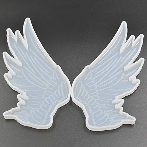 2Pairs Angel Wings Molds Left & Right Wings Epoxy Resin Casting Silicone Mold, 1Pair Large 3.5 x 1.8" & 1Pair Small 2.2 x 1.1"