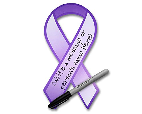 Fundraising For A Cause Large Paper Purple Ribbon Cutouts – Awareness Paper Ribbon Decorations - Donation to Support Alzheimer’s, Domestic Abuse, Epilepsy, & Other Causes - (1 Pack - 50 Ribbons)