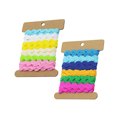 2 RIC rac Ribbon Roll 8mm Rick Rack Trim Zig Zag Braid Woven Trim Ribbon Tape for Sewing Gift Wrapping Crafting Wedding Baby Shower Party Sewing Rick Rack Decoration RIC rac Trim (6 Yards)