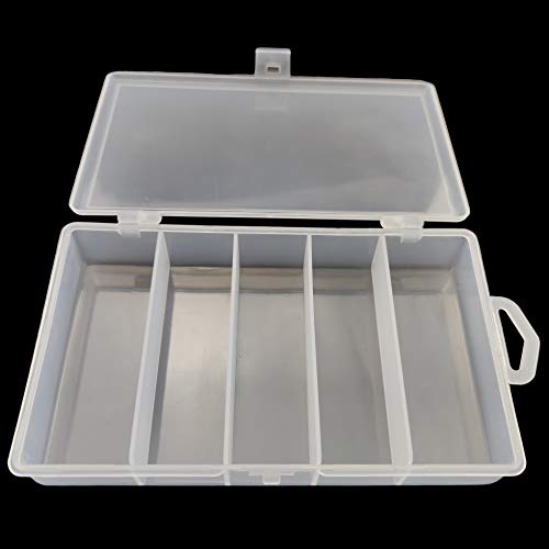 Clear Plastic Storage Case Container for Fishing Tackle Organizer Box with Dividers for Jewelry Beads Collection