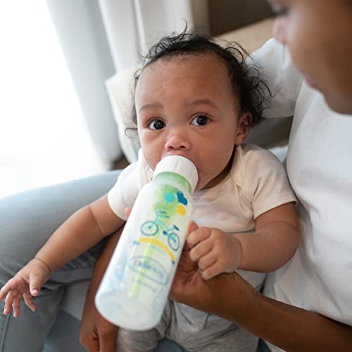 Dr. Brown’s Natural Flow® Anti-Colic Options+™ Narrow Baby Bottles 8 oz/250 mL, with Level 1 Slow Flow Nipple, 4 Pack, Dream Adventure, 0m+